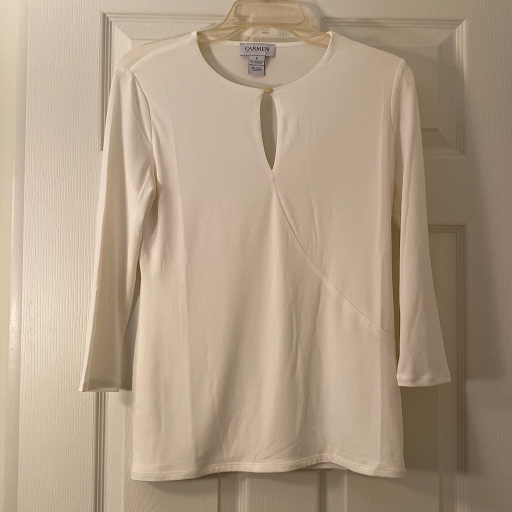 White Three Quarter Length Work Shirt